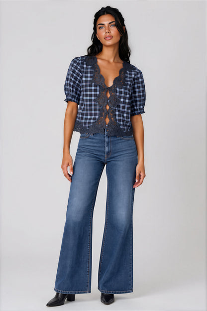 Cami NYC Junie Cotton Plaid Top