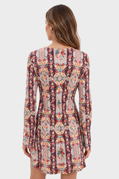 For Love & Lemons Maple Rose Mini Dress