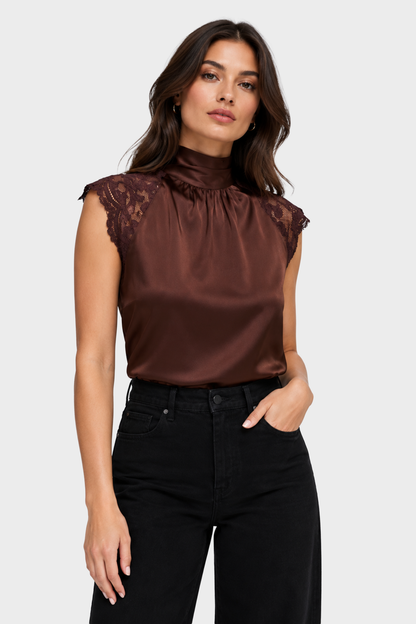 Generation LoveRachel Chantilly Lace Trim Blouse