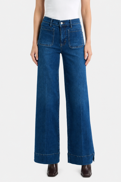 FRAME Le Slice Slim Palazzo Long -  Folklore