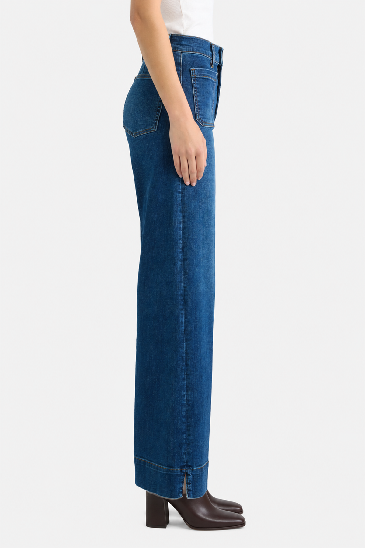 FRAME Le Slice Slim Palazzo Long -  Folklore