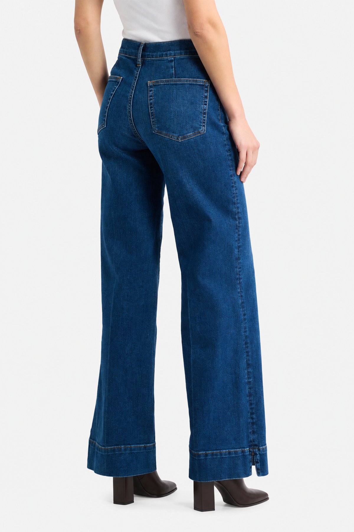 FRAME Le Slice Slim Palazzo Long -  Folklore