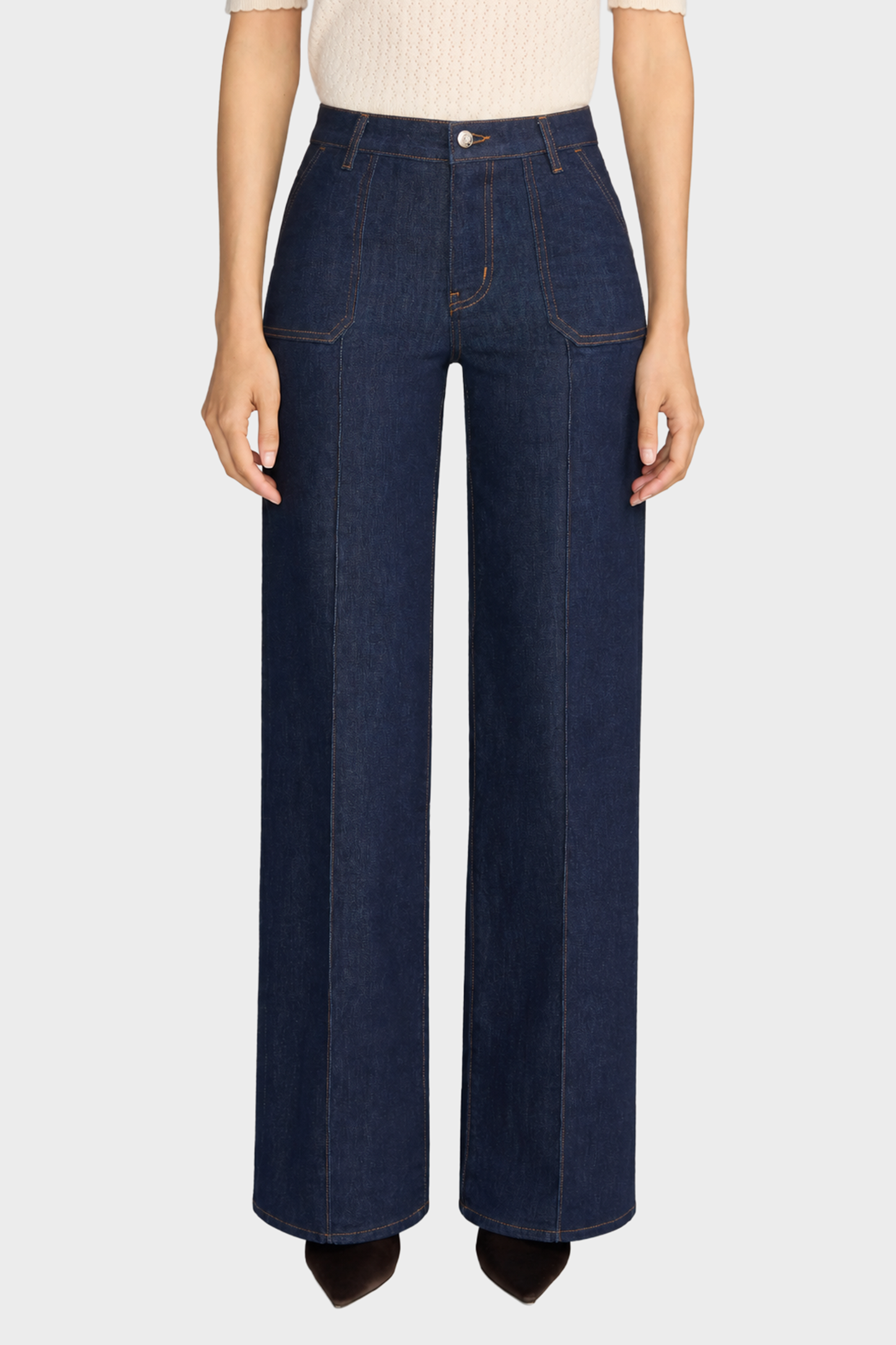 FRAME Le Slim Palazzo Pintuck - Rinse