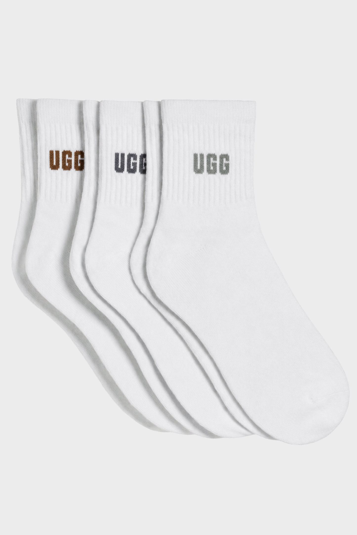 UGG Socks - Women's Quinlin Logo Quarter Sock - 3 Pack