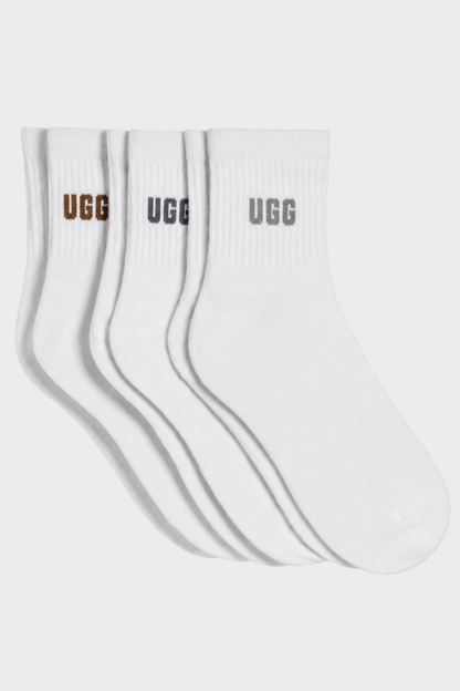 UGG Socks - Women's Quinlin Logo Quarter Sock - 3 Pack