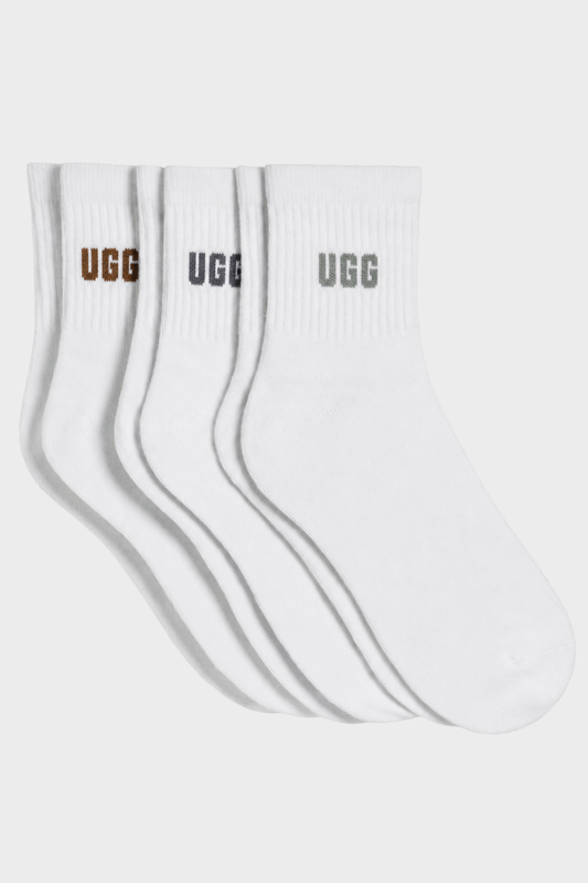 UGG Socks - Women's Quinlin Logo Quarter Sock - 3 Pack