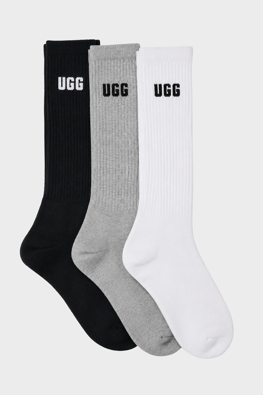 UGG Socks - Men's Leander Logo Crew Socks - 3 Pack