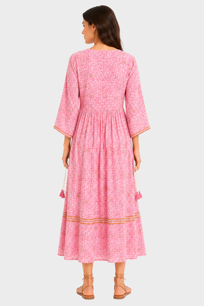 BELL Violet Cotton Midi Dress