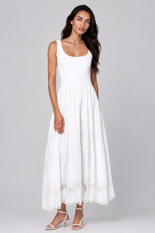 Generation Love Leann 3D Voile Combo Midi Dress