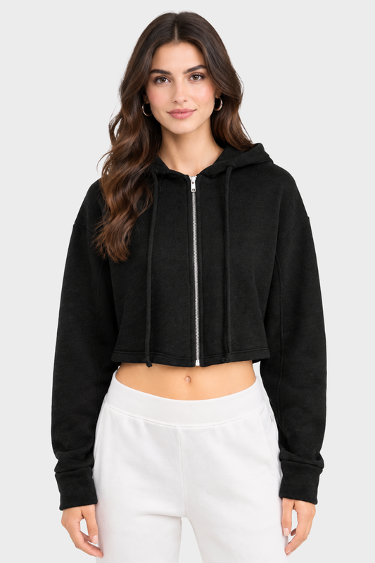 Year of Ours Classic Zip Up Hoodie, women's cropped zip-up hoodie – French Corner NYC
