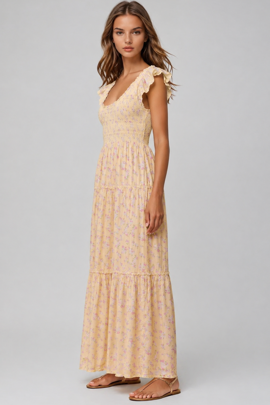 LOVESHACKFANCY Chessie Blooming Floral Maxi Dress