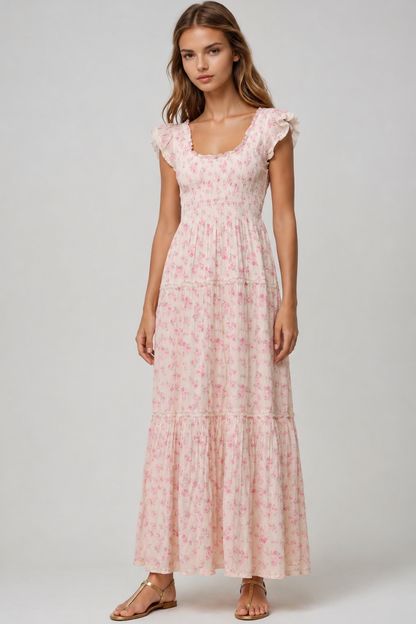 LOVESHACKFANCY Chessie Blooming Floral Maxi Dress