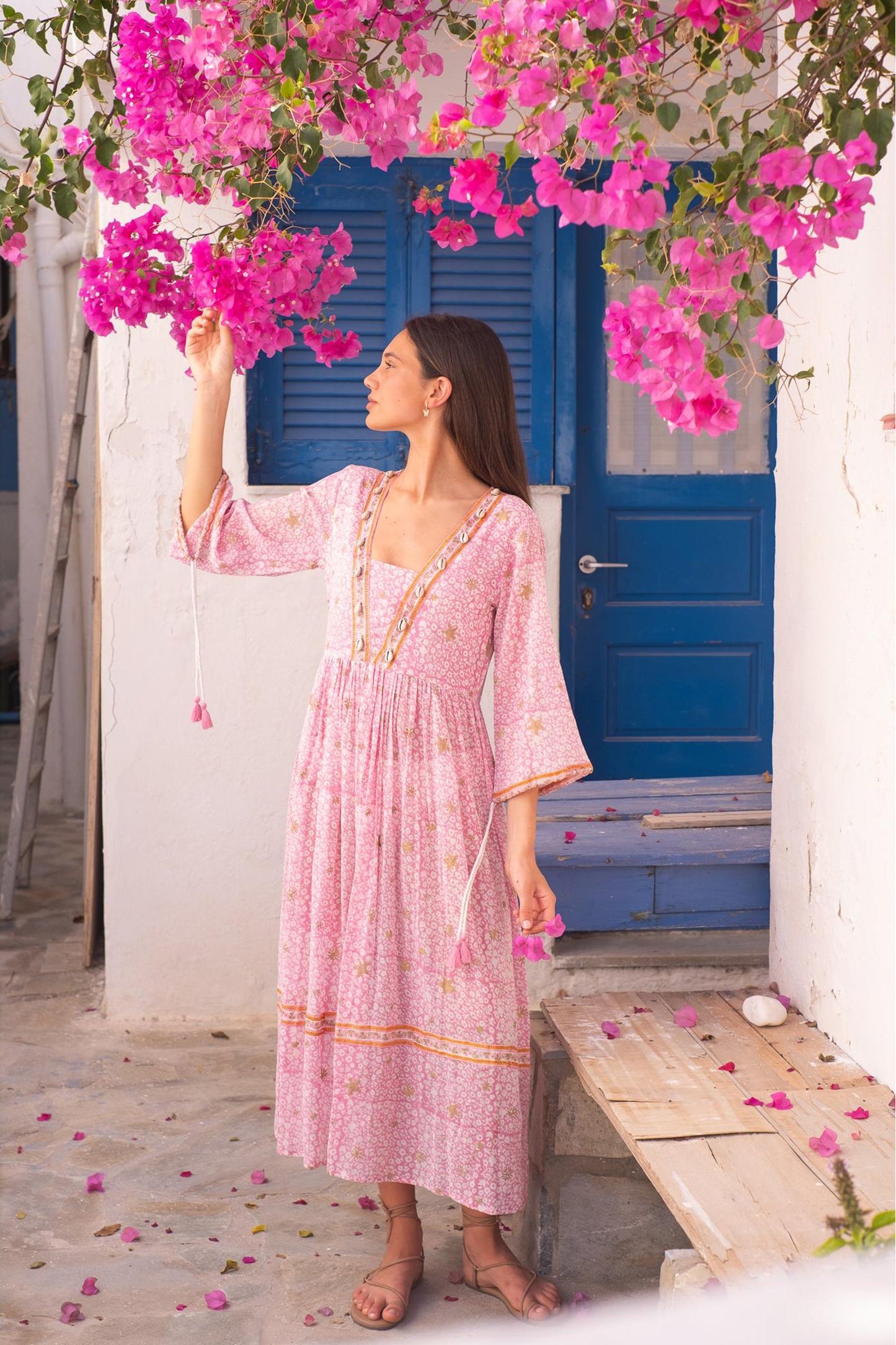 BELL Violet Cotton Midi Dress