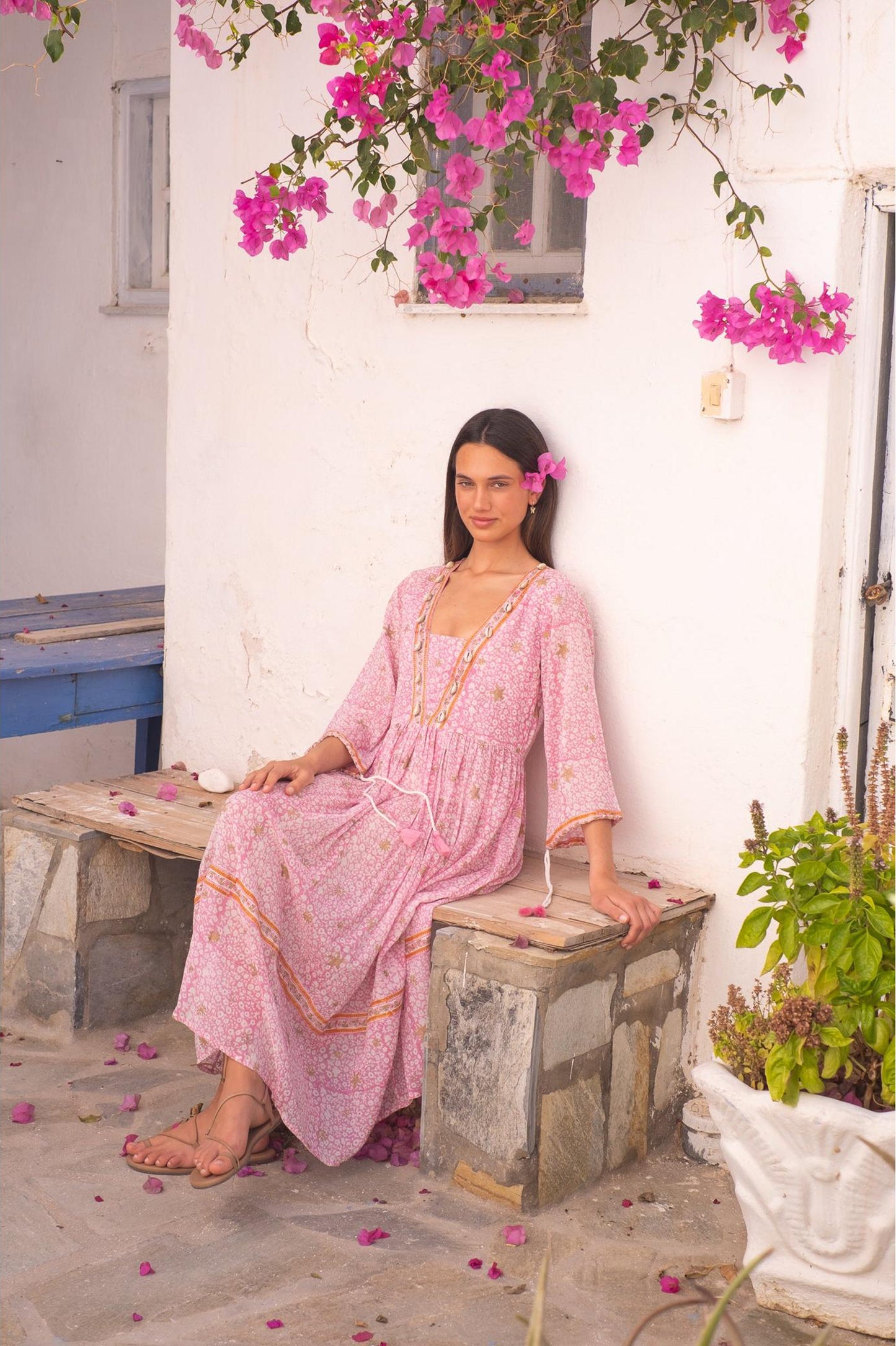 BELL Violet Cotton Midi Dress