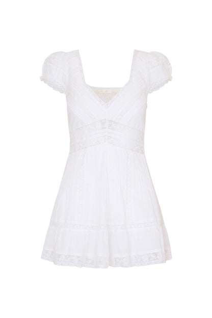 LOVESHACKFANCY Edena Cotton Victorian Mini Dress
