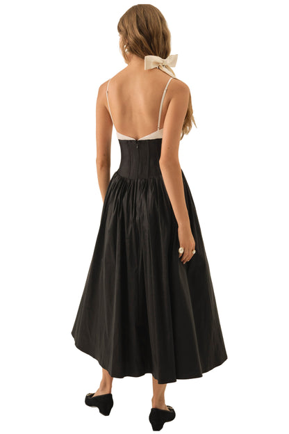 For Love & Lemons Emalie Taffeta Midi Dress