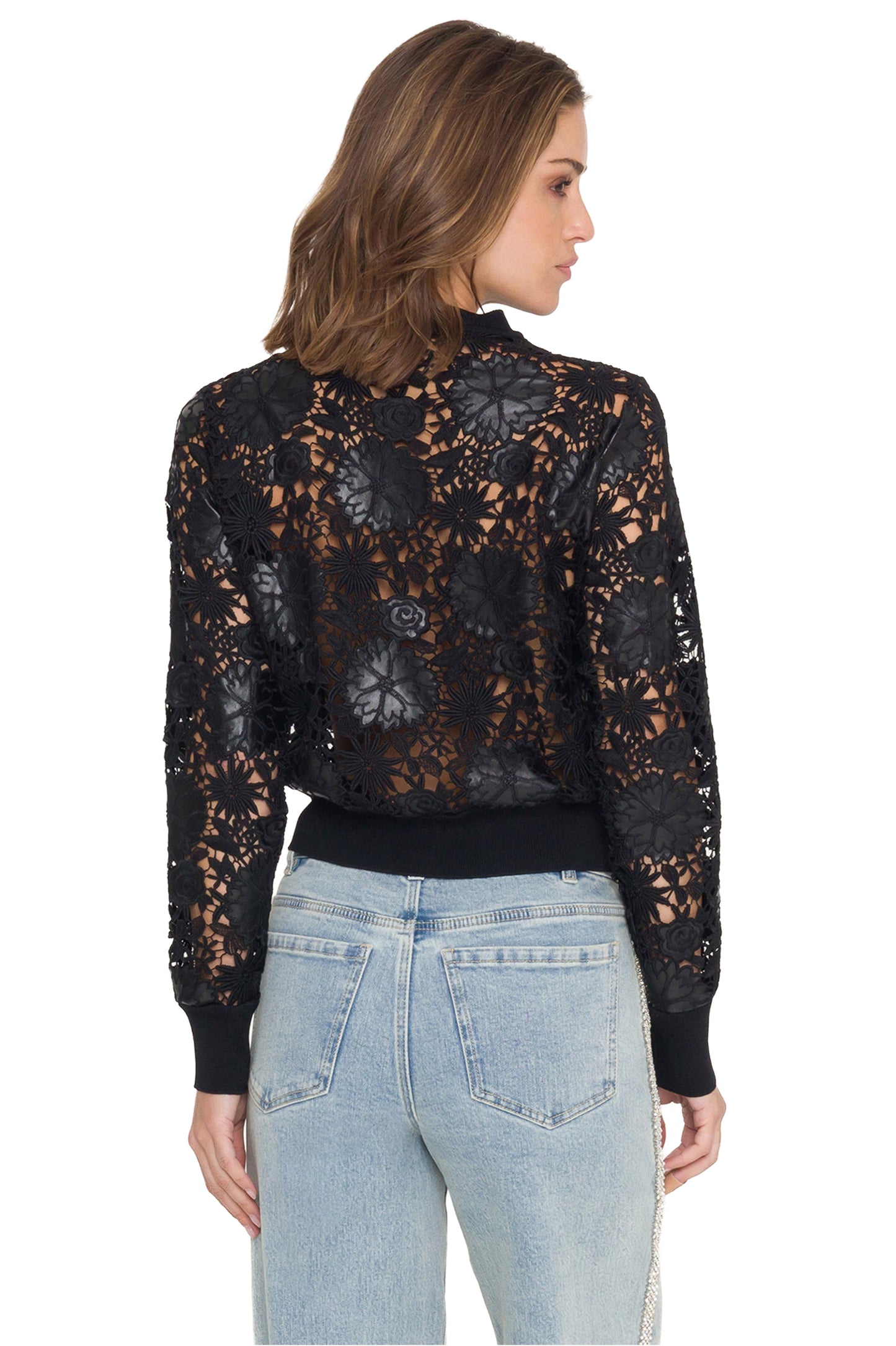 Generation Love Erin Vegan Leather Lace Cardigan