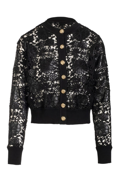 Generation Love Erin Vegan Leather Lace Cardigan