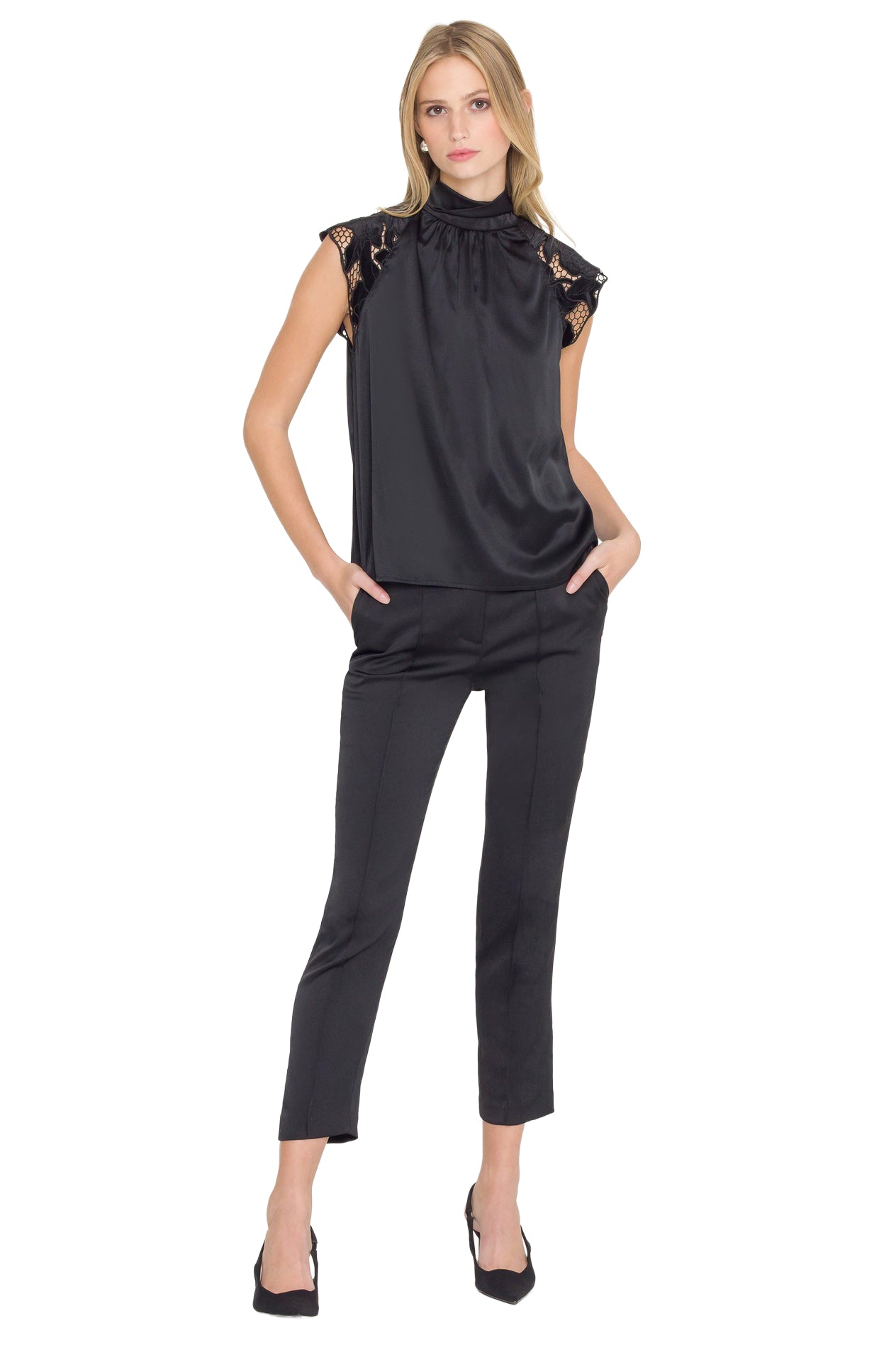 Generation Love Rachel Velvet Lace Halter Blouse