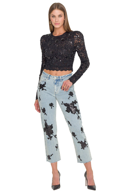 Generation Love Safia Sequin Lace Top