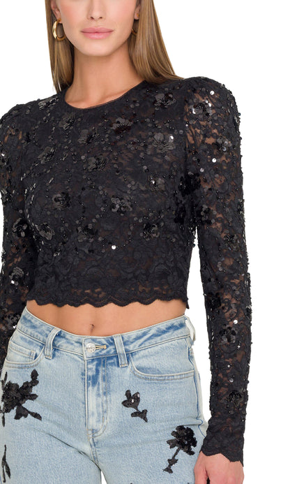 Generation Love Safia Sequin Lace Top