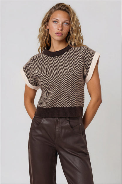 Habitual Herringbone Sweater Vest