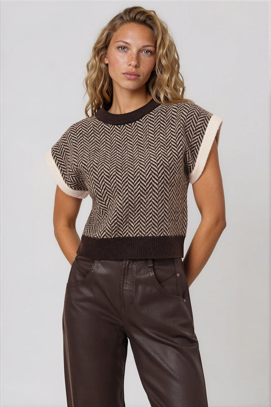 Habitual Herringbone Sweater Vest
