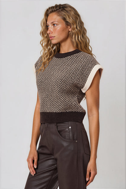 Habitual Herringbone Sweater Vest