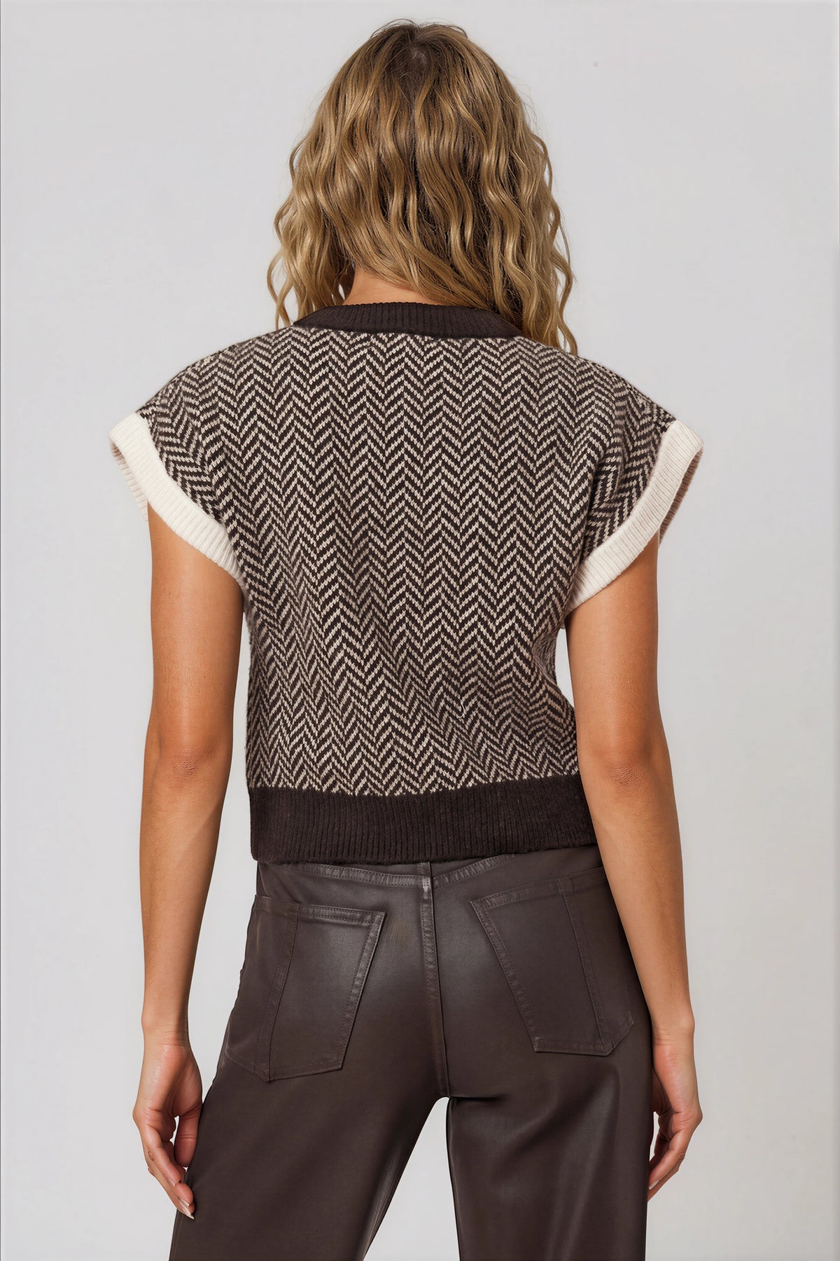 Habitual Herringbone Sweater Vest