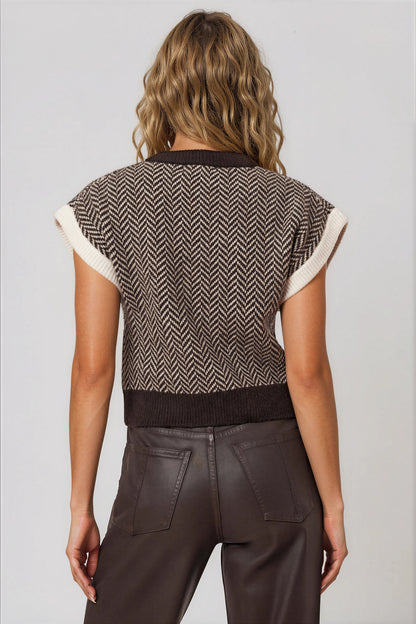 Habitual Herringbone Sweater Vest