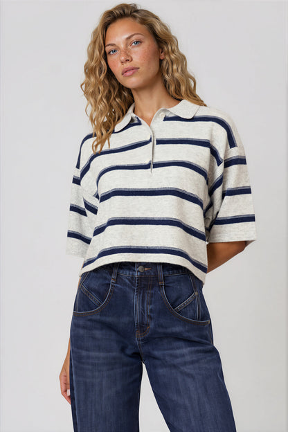 Habitual Striped Rugby Polo Sweater