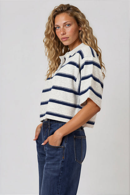 Habitual Striped Rugby Polo Sweater
