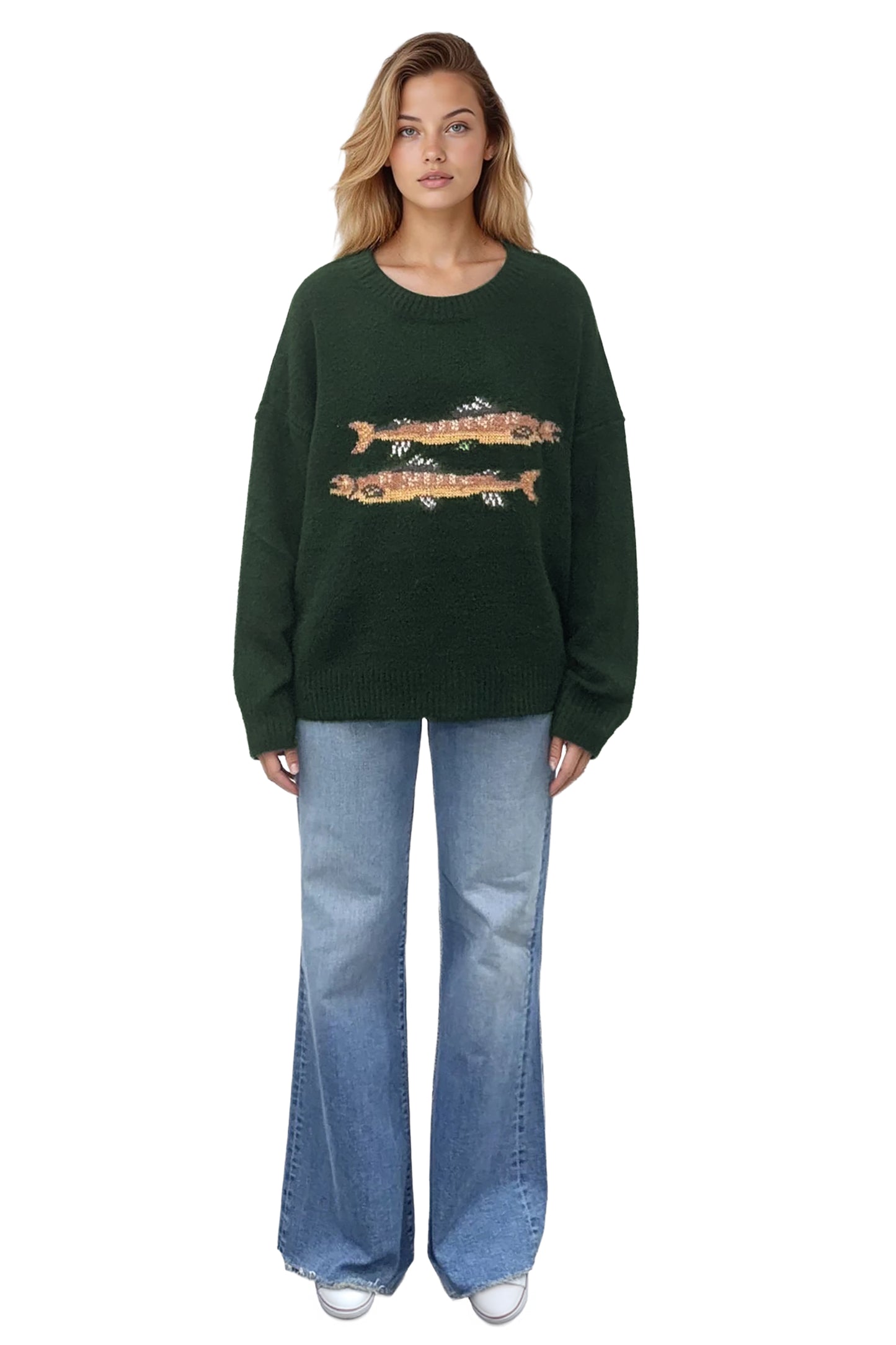Trout Print Sweater