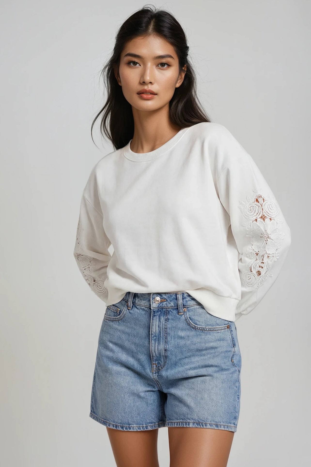 Generation Love Arabella 3d Lace Combo Sweatshirt