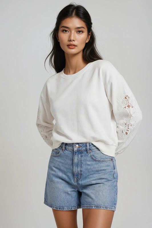 Generation Love Arabella 3d Lace Combo Sweatshirt