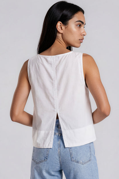 Bella Dahl Sleeveless Boat Neck Split Back
