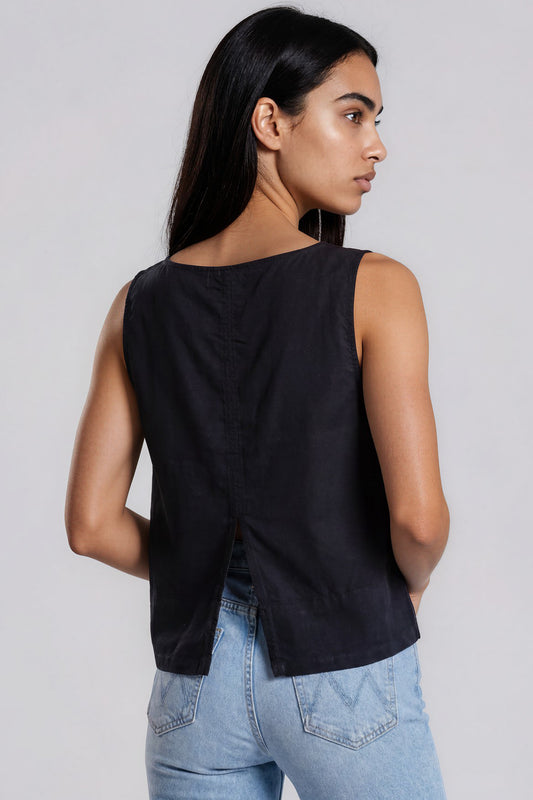 Bella Dahl Sleeveless Boat Neck Split Back
