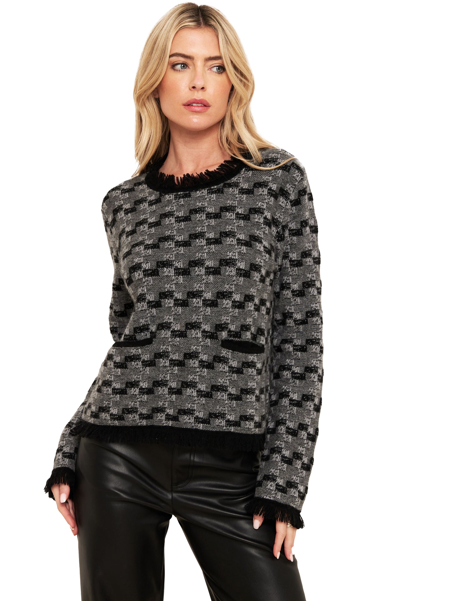 Brodie Cashmere Gabriella Stitch Roundneck Sweater