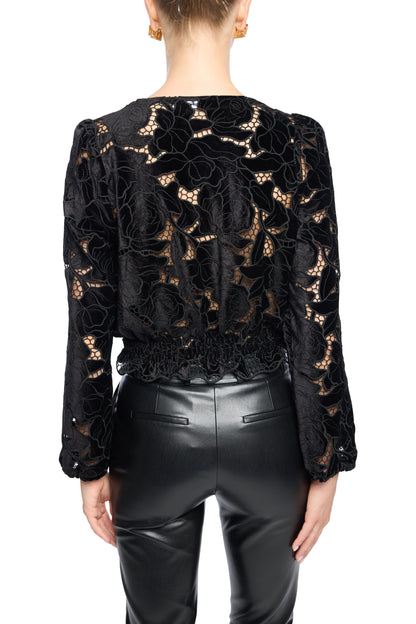 Generation Love Loralie Velvet Lace Wrap Blouse