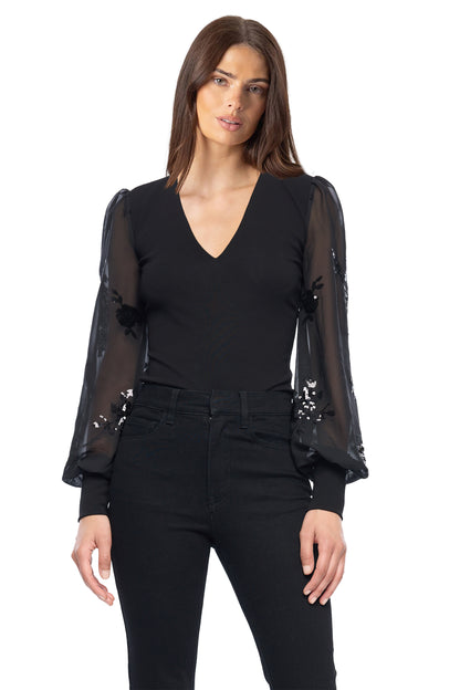 Generation Love Darla Sequin Floral Georgette Combo Top