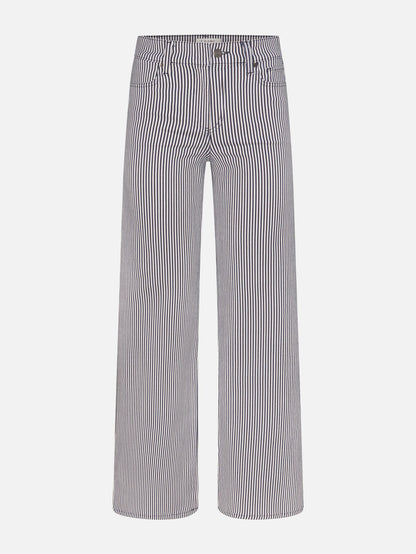 FRAME Le Slim Palazzo - Navy Stripe