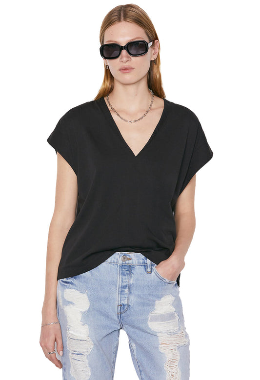 FRAME Le Mid Rise V Neck Tee