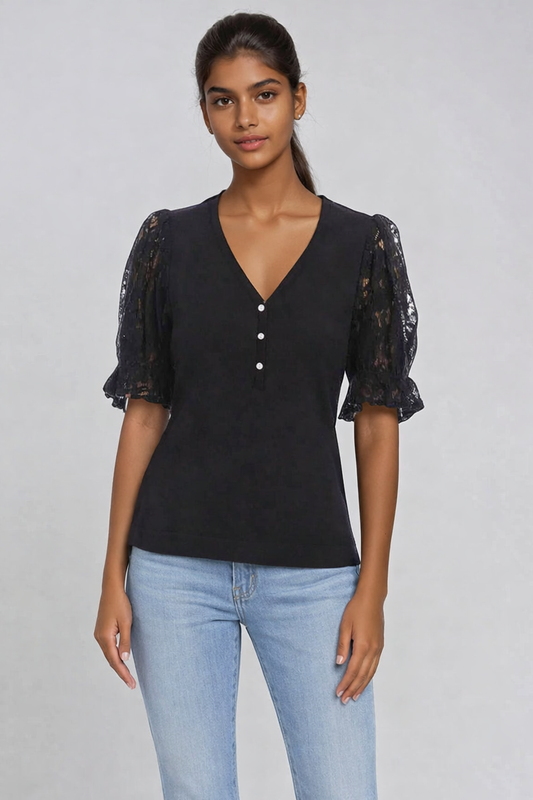 FIFTEEN TWENTY Tanya Lace Sleeve Top