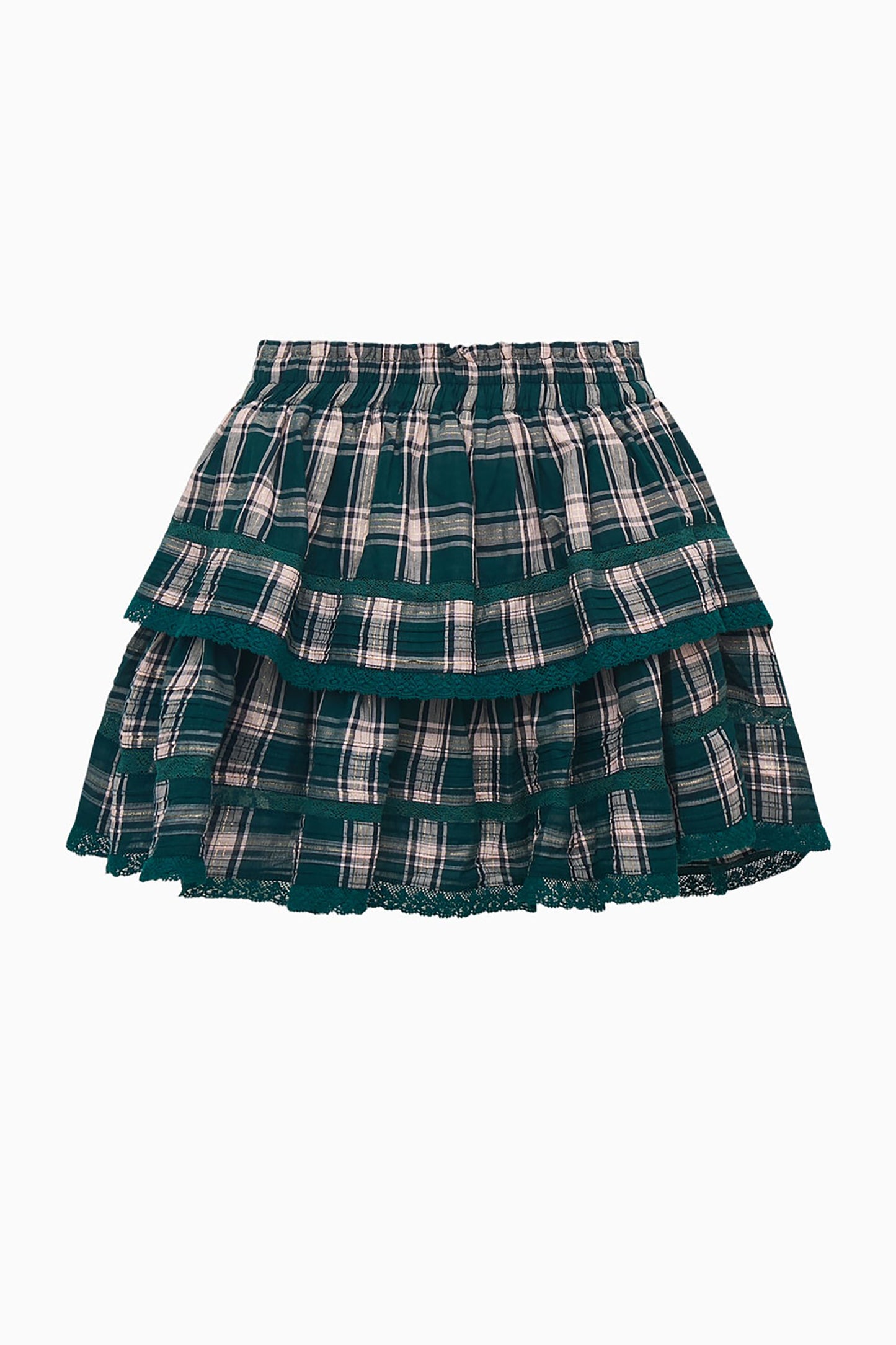 LOVESHACKFANCY Ruffle Mini Tartan Skirt