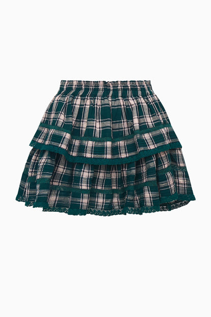LOVESHACKFANCY Ruffle Mini Tartan Skirt