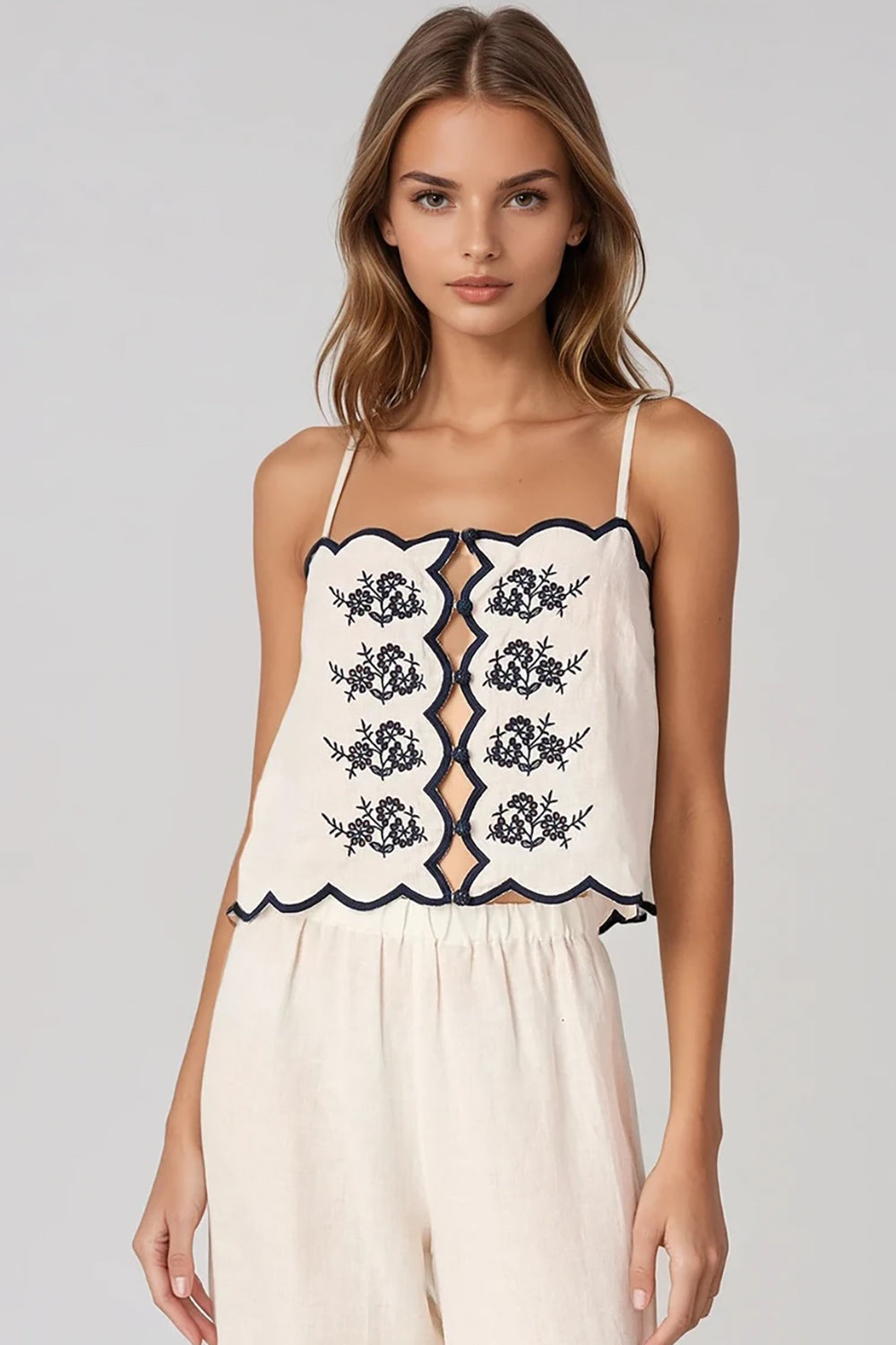 Cami NYC Nazare Embroidered Linen Camisole