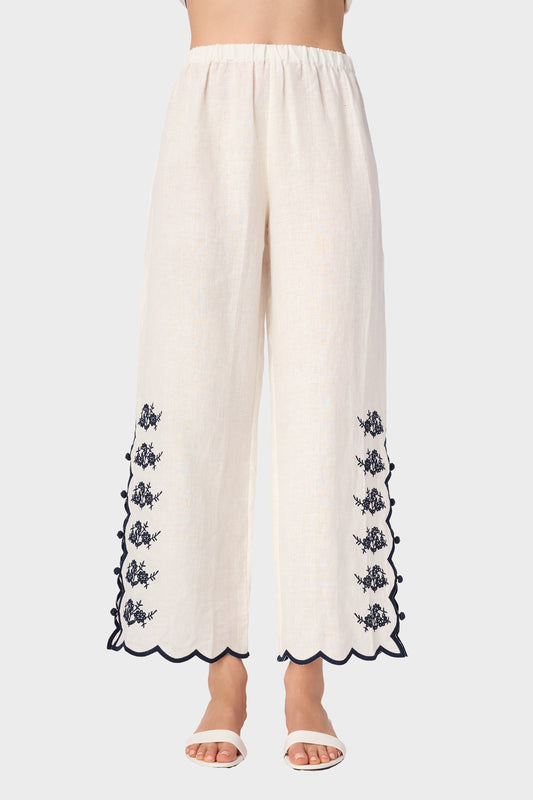 Cami NYC Madrid Embroidered Linen Pant