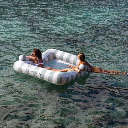 Sunnylife Luxe Twin Hammock Float - The Vacay Olive Stripes
