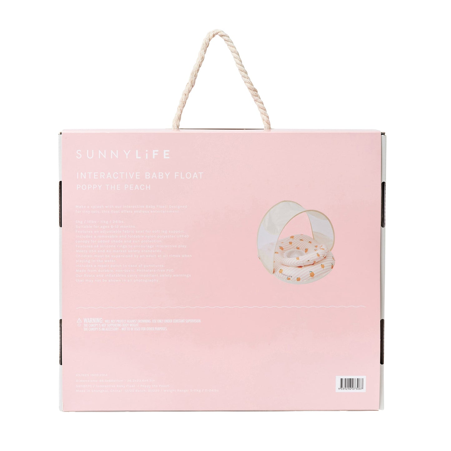 Sunnylife Interactive Baby Float - Poppy The Peach Pink Stripe