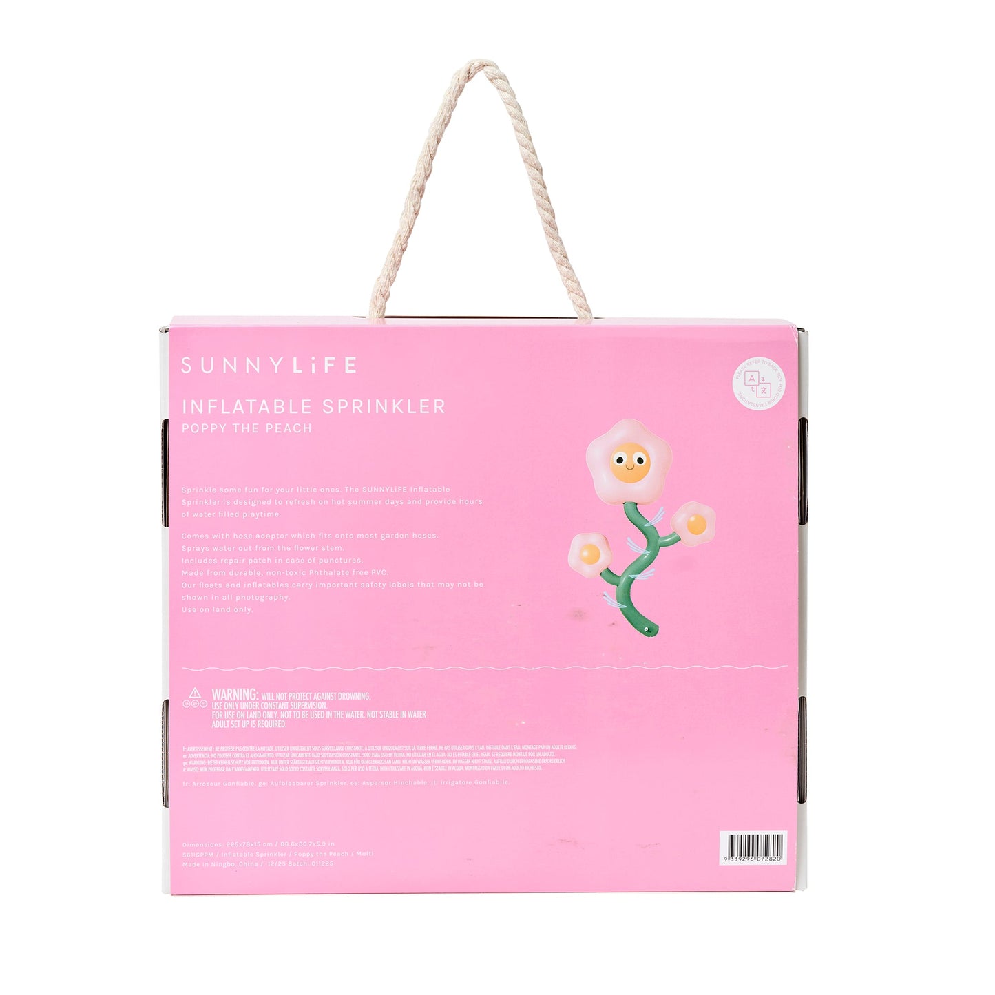 Sunnylife Inflatable Giant Sprinkler - Poppy The Peach Pink Flower